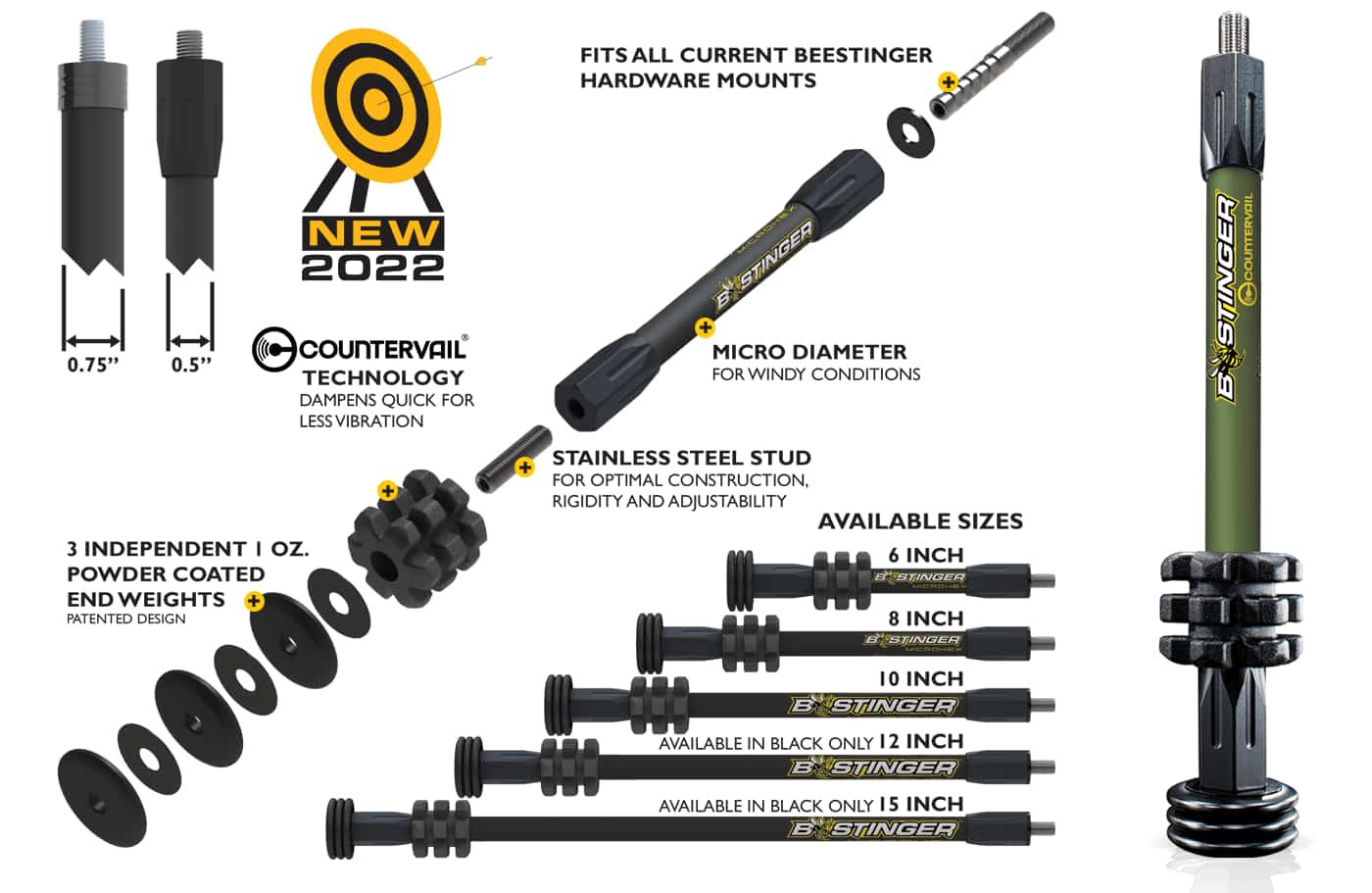 Hunting Stabilizers, Target Stabilizers, And Accessories | Bee Stinger